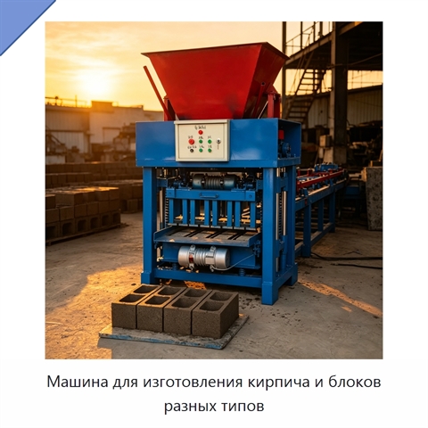 Машина для изготовления кирпича и блоков разных типов