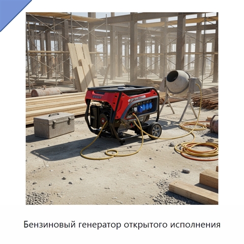 Бензиновый генератор открытого исполнения