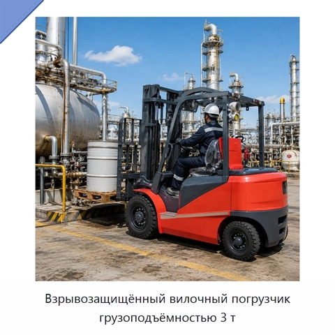 Взрывозащищённый вилочный погрузчик грузоподъёмностью 3 т