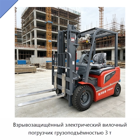 Взрывозащищённый электрический вилочный погрузчик грузоподъёмностью 3 т