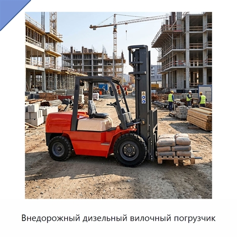Внедорожный дизельный вилочный погрузчик