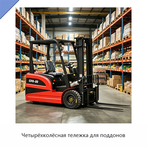 Четырёхколёсная тележка для поддонов