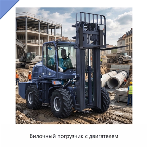 Вилочный погрузчик с двигателем