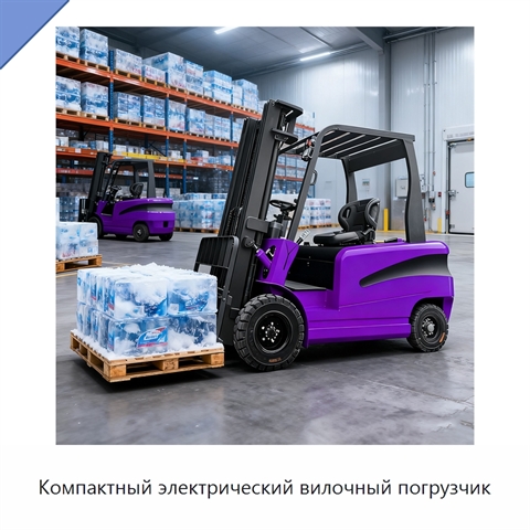Компактный электрический вилочный погрузчик
