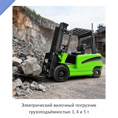 Электрический вилочный погрузчик грузоподъёмностью 3, 4 и 5 т