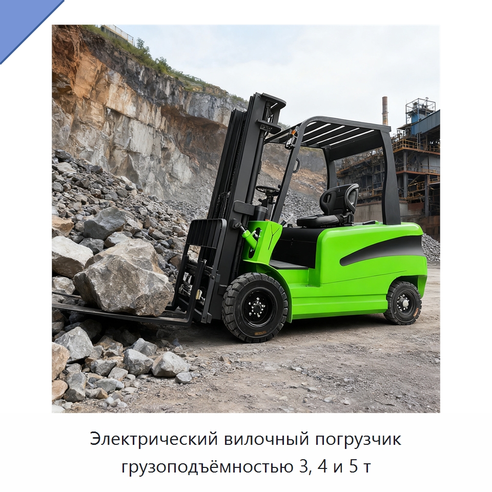 Электрический вилочный погрузчик грузоподъёмностью 3, 4 и 5 т — Вилочные погрузчики