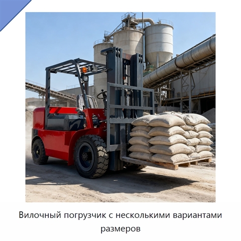 Вилочный погрузчик с несколькими вариантами размеров