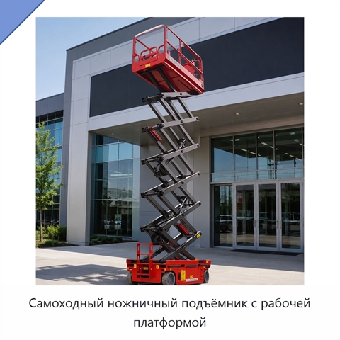 Самоходный ножничный подъёмник с рабочей платформой