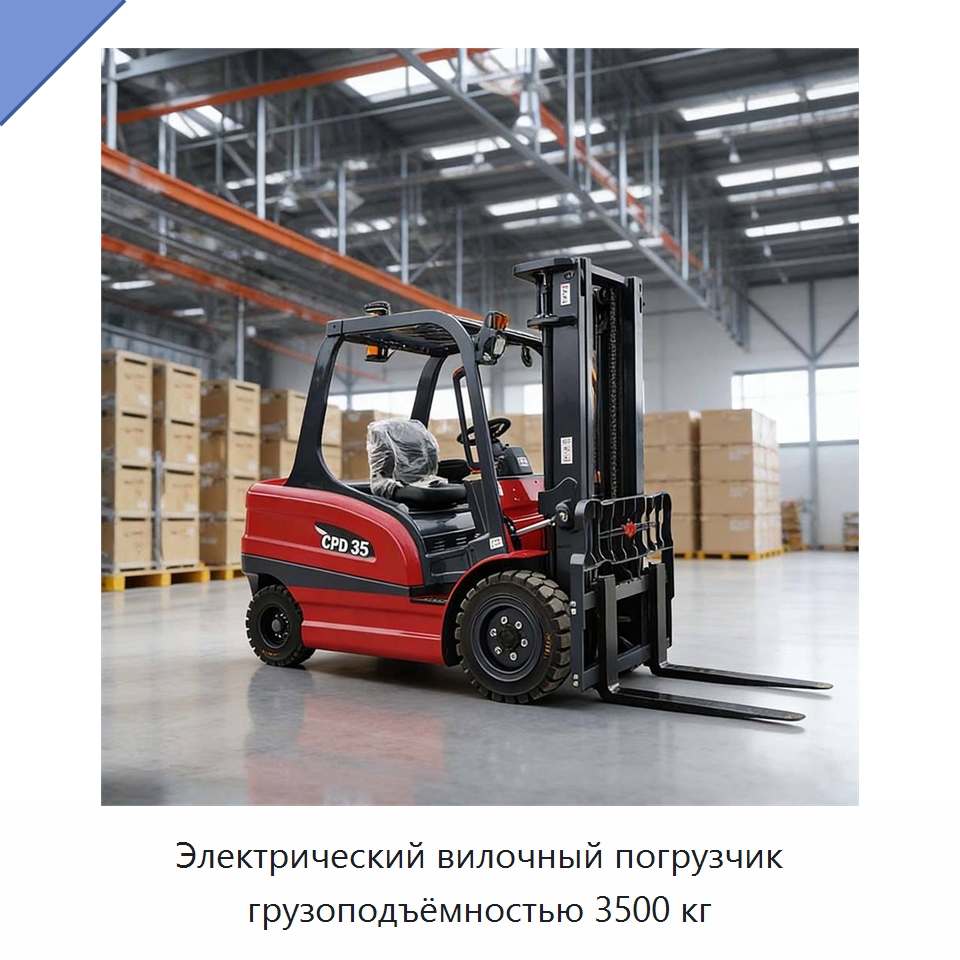 Электрический вилочный погрузчик грузоподъёмностью 3500 кг — Вилочные погрузчики