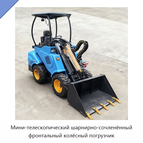 Мини-телескопический шарнирно-сочленённый фронтальный колёсный погрузчик