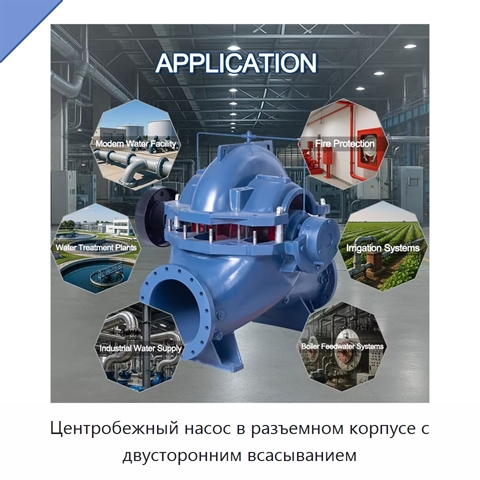 Центробежный насос в разъемном корпусе с двусторонним всасыванием