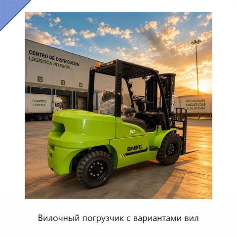 Вилочный погрузчик с вариантами вил