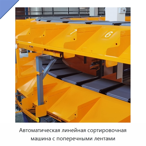Автоматическая линейная сортировочная машина с поперечными лентами