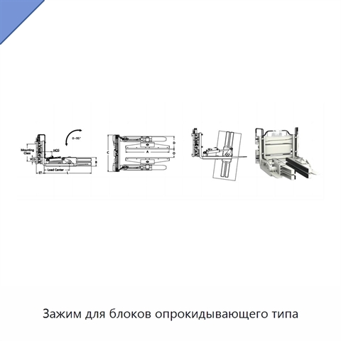 Зажим для блоков опрокидывающего типа