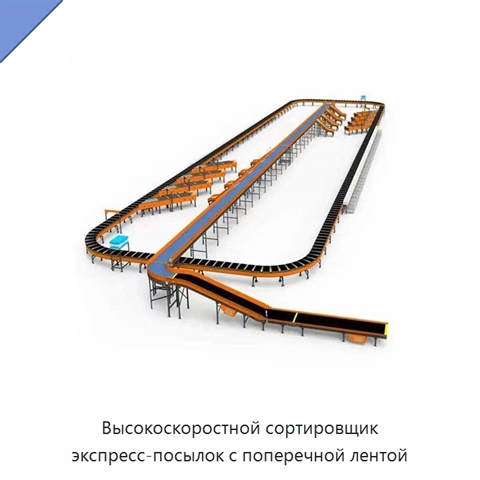 Высокоскоростной сортировщик экспресс-посылок с поперечной лентой