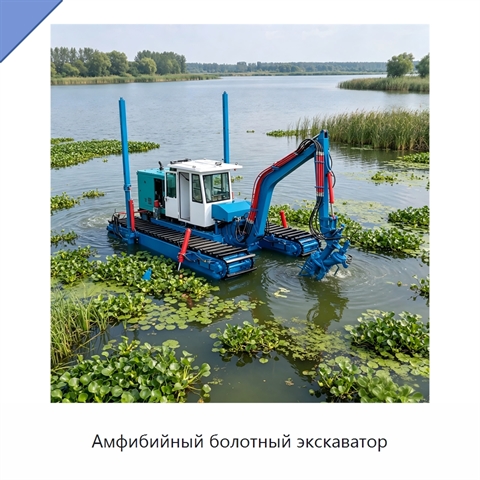 Амфибийный болотный экскаватор