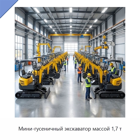 Мини-гусеничный экскаватор массой 1,7 т