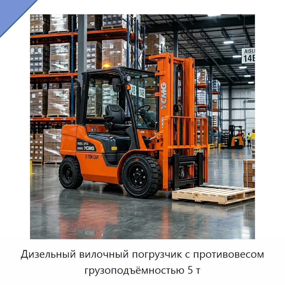 Дизельный вилочный погрузчик с противовесом грузоподъёмностью 5 т — Вилочные погрузчики