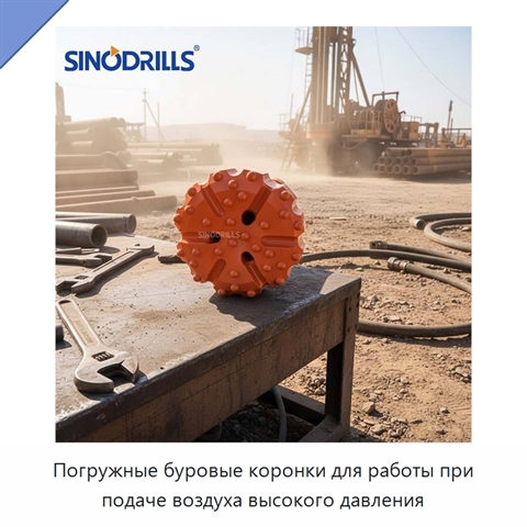 Погружные буровые коронки для работы при подаче воздуха высокого давления