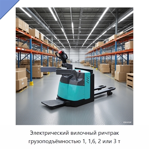 Электрический вилочный ричтрак грузоподъёмностью 1, 1,6, 2 или 3 т
