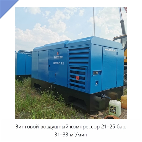 Винтовой воздушный компрессор 21–25 бар, 31–33 м³/мин