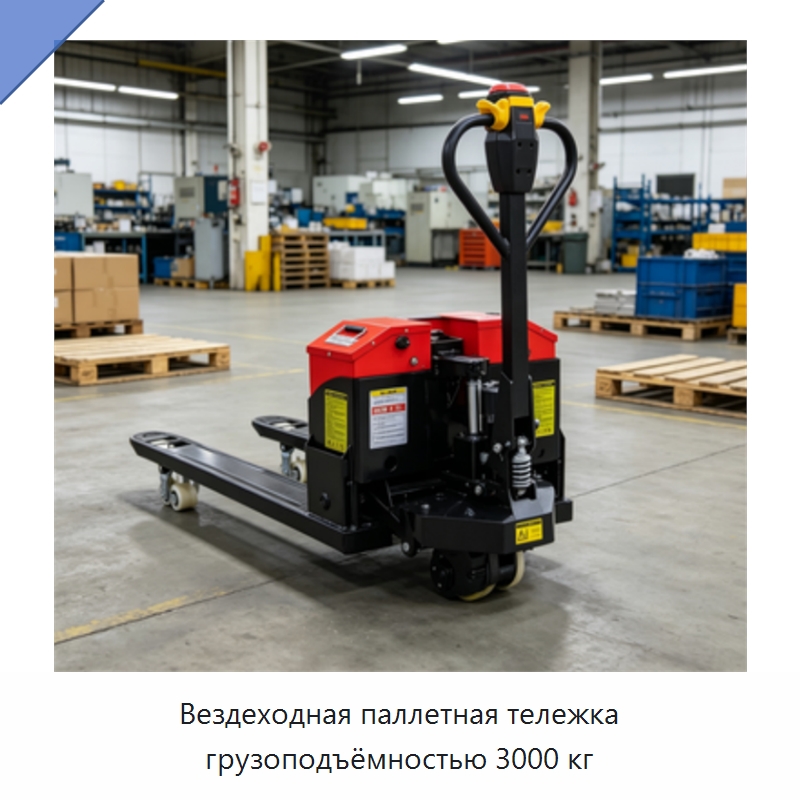 Вездеходная паллетная тележка грузоподъёмностью 3000 кг — Вилочные погрузчики