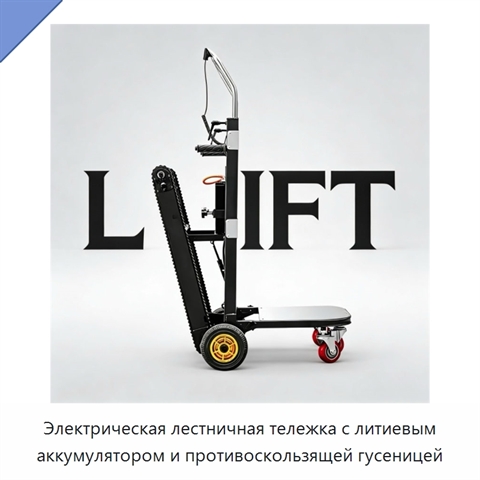 Электрическая лестничная тележка с литиевым аккумулятором и противоскользящей гусеницей
