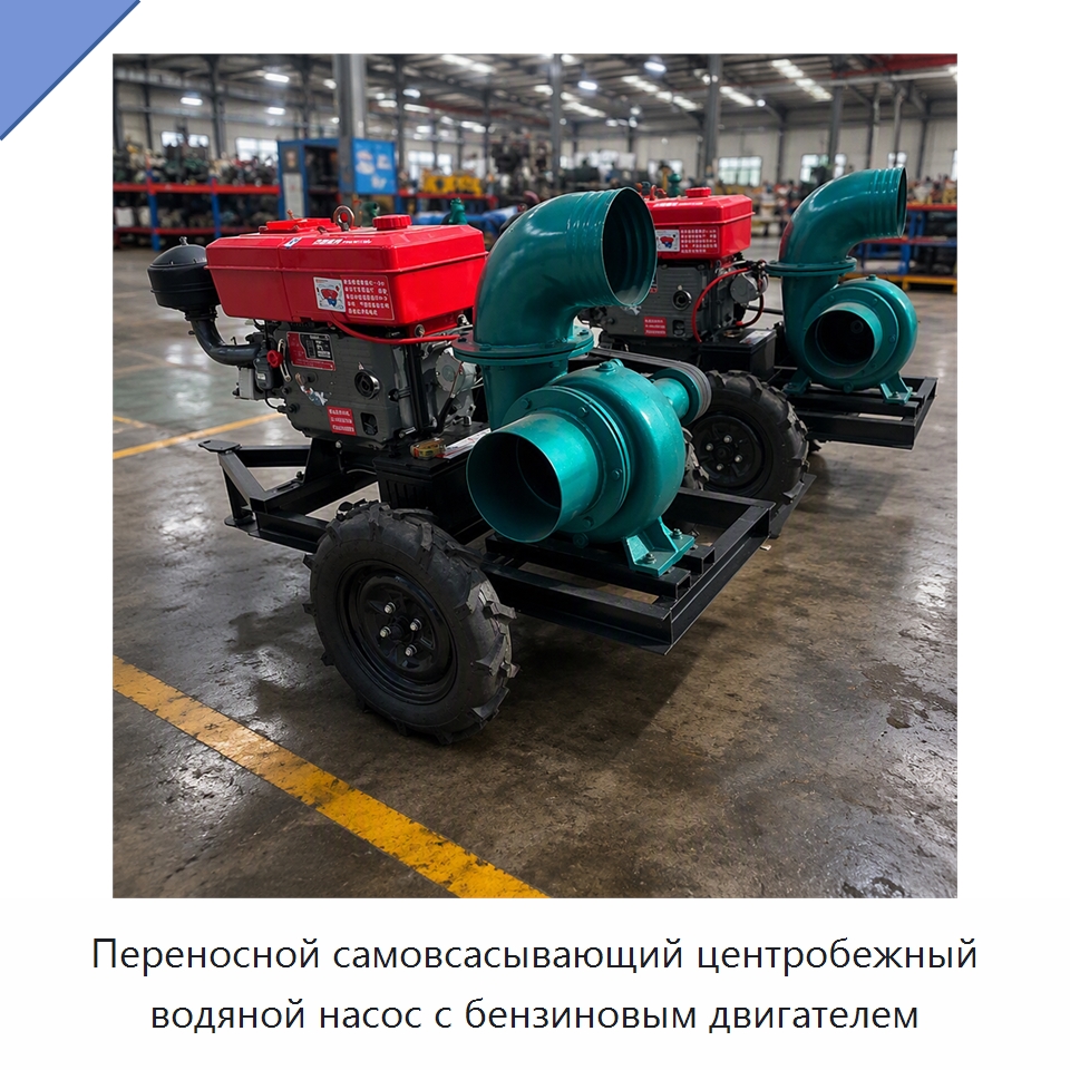 Переносной самовсасывающий центробежный водяной насос с бензиновым двигателем — Насосы