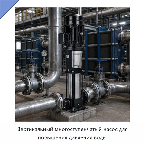 Вертикальный многоступенчатый насос для повышения давления воды