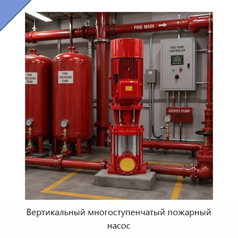 Вертикальный многоступенчатый пожарный насос