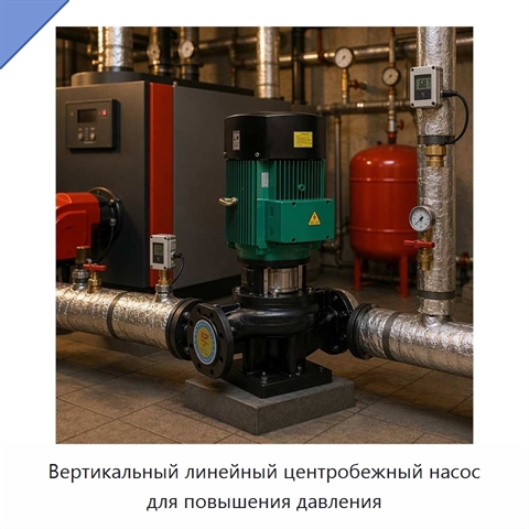 Вертикальный линейный центробежный насос для повышения давления