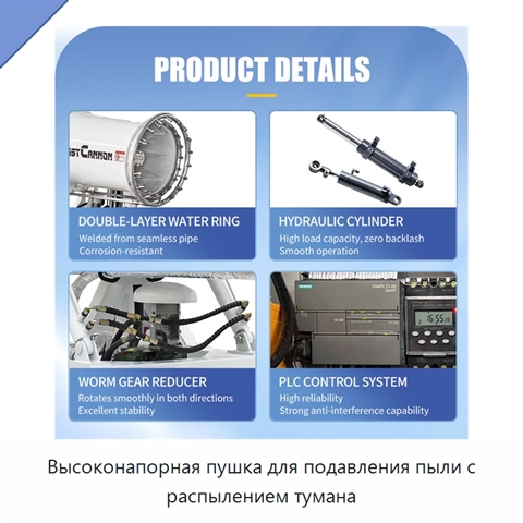Высоконапорная пушка для подавления пыли с распылением тумана