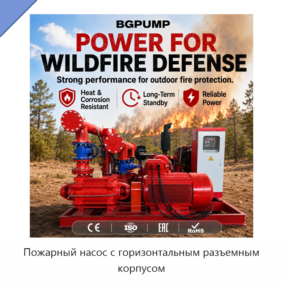 Пожарный насос с горизонтальным разъемным корпусом — Насосы