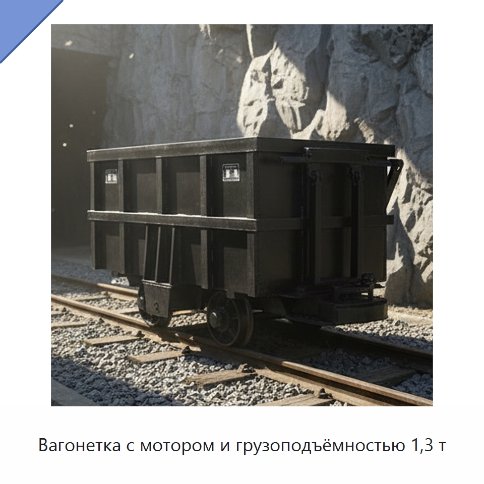 Вагонетка с мотором и грузоподъёмностью 1,3 т — Горнодобывающее оборудование