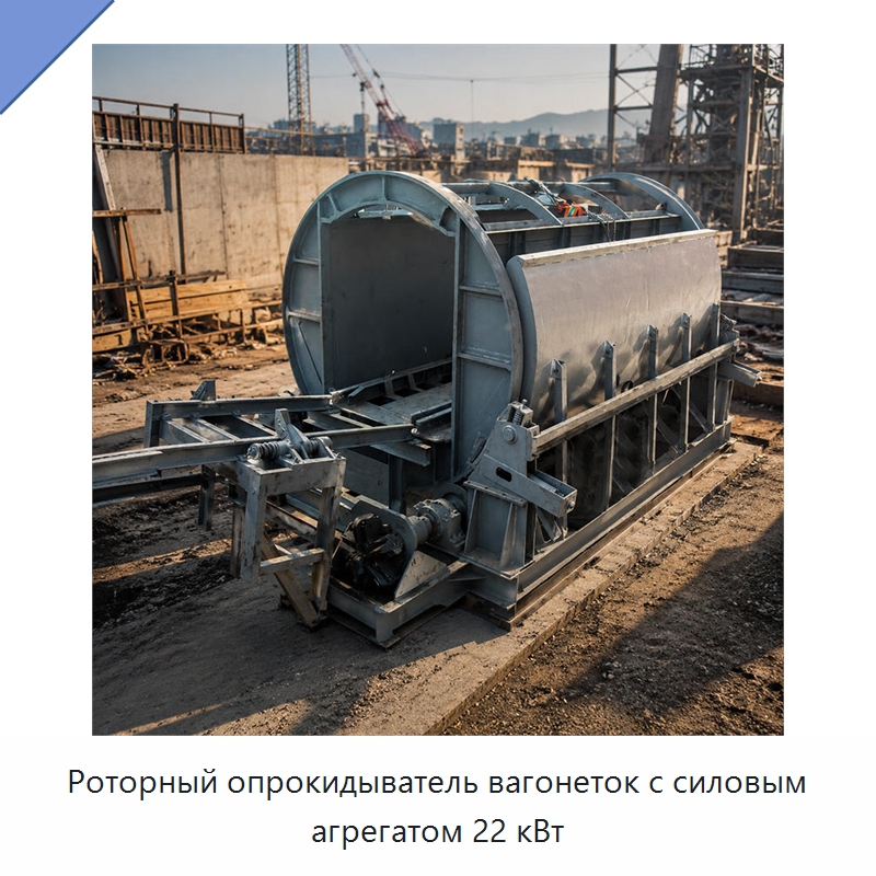 Роторный опрокидыватель вагонеток с силовым агрегатом 22 кВт — Горнодобывающее оборудование