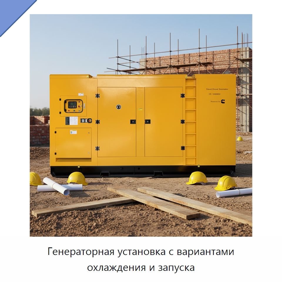 Генераторная установка с вариантами охлаждения и запуска — Дизельные генераторы