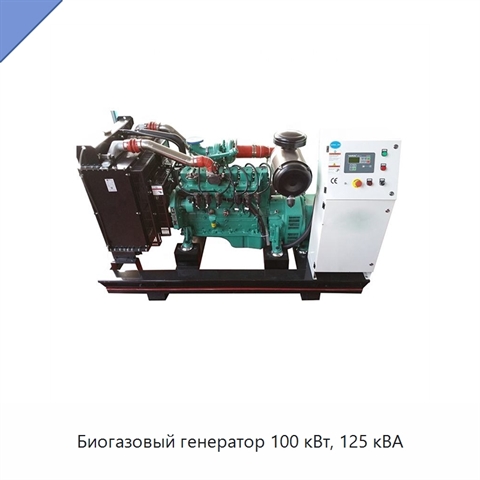 Биогазовый генератор 100 кВт, 125 кВА