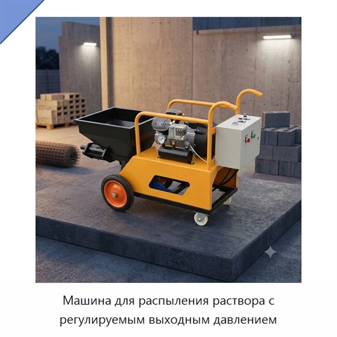 Машина для распыления раствора с регулируемым выходным давлением