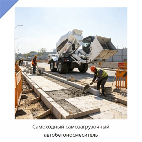 Самоходный самозагрузочный автобетоносмеситель