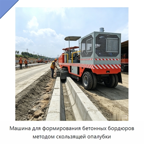 Машина для формирования бетонных бордюров методом скользящей опалубки
