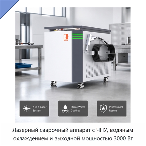 Лазерный сварочный аппарат с ЧПУ, водяным охлаждением и выходной мощностью 3000 Вт