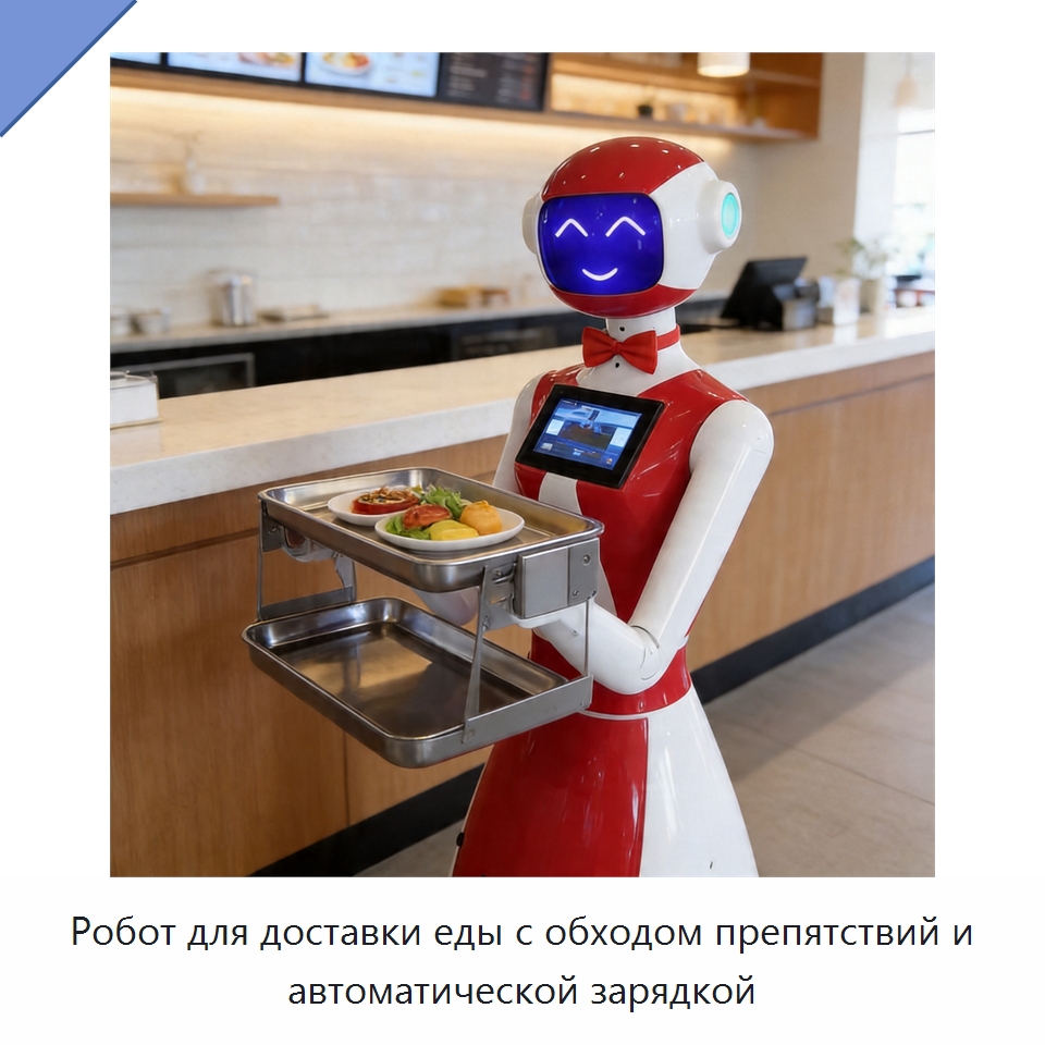Робот для доставки еды с обходом препятствий и автоматической зарядкой — Специальные промышленные роботы