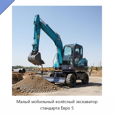 Малый мобильный колёсный экскаватор стандарта Евро 5