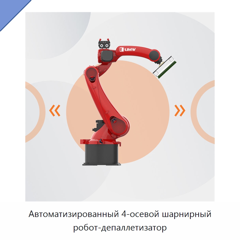 Автоматизированный 4-осевой шарнирный робот-депаллетизатор — Шарнирные роботы
