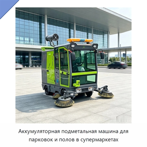 Аккумуляторная подметальная машина для парковок и полов в супермаркетах