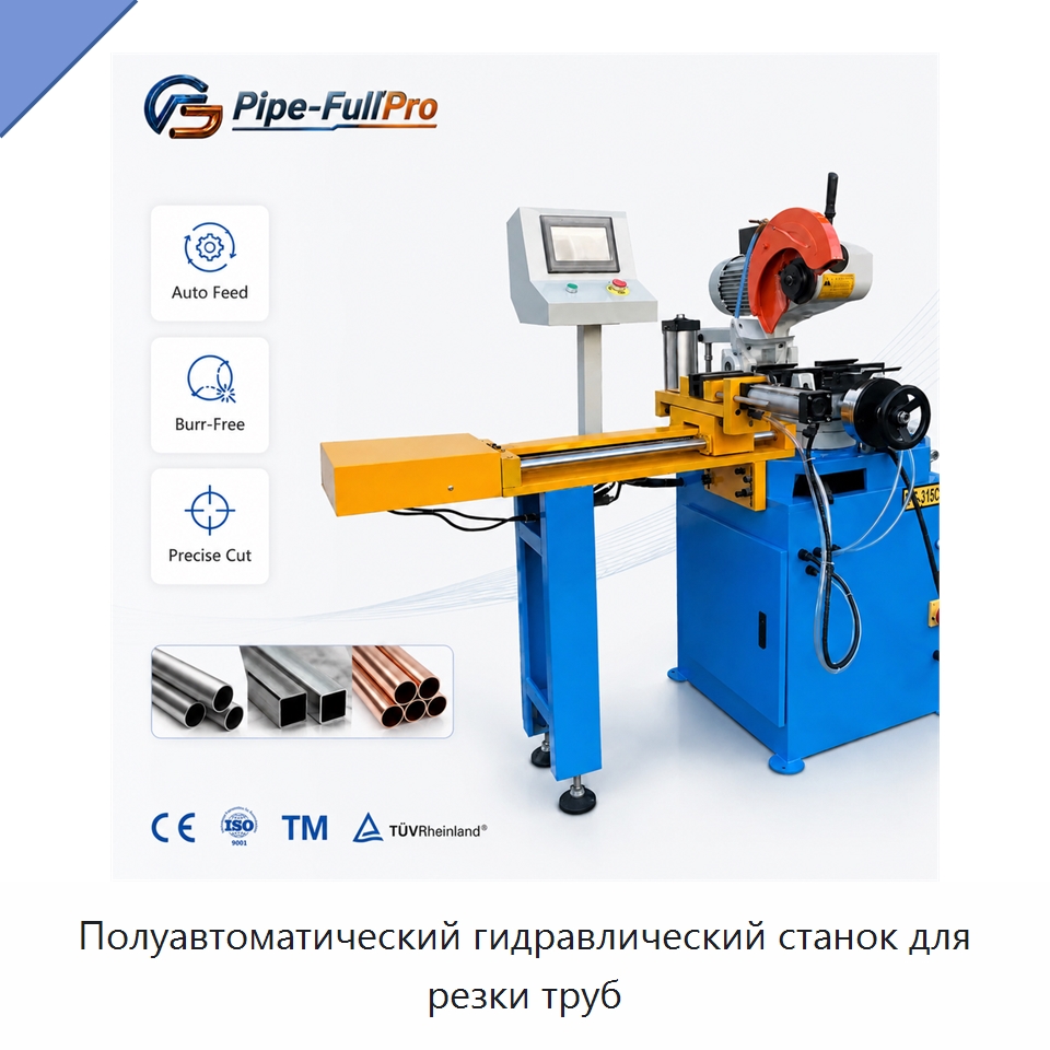 Полуавтоматический гидравлический станок для резки труб — Станки для обработки труб