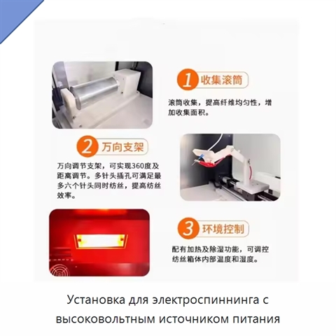 Установка для электроспиннинга с высоковольтным источником питания