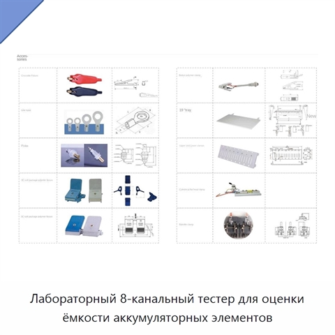 Лабораторный 8-канальный тестер для оценки ёмкости аккумуляторных элементов