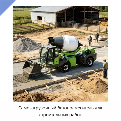 Самозагрузочный бетоносмеситель для строительных работ