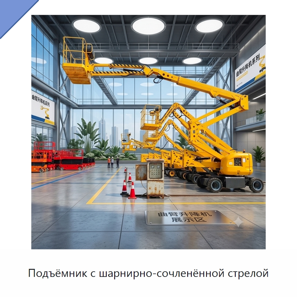 Подъёмник с шарнирно-сочленённой стрелой — Строительные подъёмники
